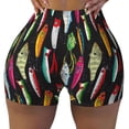 thumbnail image 1 of Kdxio Colorful Fishing Lures Print Workout Shorts for Women Seamless Soft Smooth Gym Yoga Scrunch Active Shorts, 1 of 5