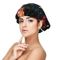 thumbnail image 1 of Kdxio Colorful Floral Black Dog Pattern Satin Bonnet Silk Bonnet Hair Bonnet for Sleeping Hair Bonnets for Women Curly Natural Hair, 1 of 6