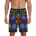 thumbnail image 1 of Kdxio Colorful Floral Print Mens Sleep Shorts Bottoms Soft Comfy Pajama Wear Pants with Drawstring Pockets, 1 of 7