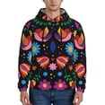 thumbnail image 1 of Kdxio Colorful Floral2 Print Mens Casual Hooded Collar Drawstring Hoodies Pullover Sweatshirts Casual Long Sleeve Shirts-4X-Large, 1 of 7