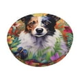 thumbnail image 1 of Kdxio Colorful Flower Dog Print Stool Covers Round,Stretch Round Bar Stool Covers Washable Bar Stool Cushion Slipcover for 12-15 Inch Chair, 1 of 5