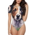 thumbnail image 1 of Kdxio Colorful Flower Dog for Women's Short-Sleeved Onesie Stylish Round Neck Pajamas Bodysuit Jumpsuit Nightwear-Medium, 1 of 7