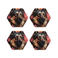thumbnail image 1 of Kdxio Colorful Flower German Shepherd Funny Coasters,4 Pcs Leather Coasters,Housewarming Gifts,Protect Furniture from Water Marks Scratch and Damage, 1 of 6