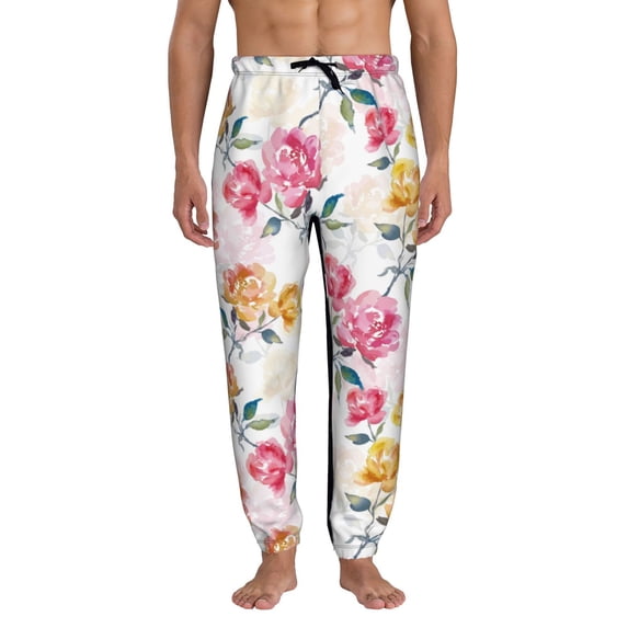 Kdxio Colorful Flowers Pattern Joggers,Sweatpants for Men with Pockets-3X-Large