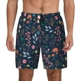 thumbnail image 1 of Kdxio Colorful Flowers Print Men'S Swim Trunks With Compression Liner 7 Inch Inseam Quick Dry Swim Shorts, 1 of 7