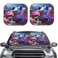 thumbnail image 1 of Kdxio Colorful Frog Among Flowers Print 2-Piece Sun Shade Front Windshield - Foldable Car Front Window Sunshades for Most Sedans SUV Truck, 1 of 5