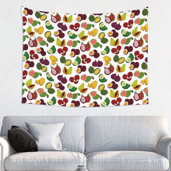 Kdxio Colorful Fruits Wall Hanging Tapestries Banner For Bedroom College Dorm Home Living Room Party Decor 29X37 In
