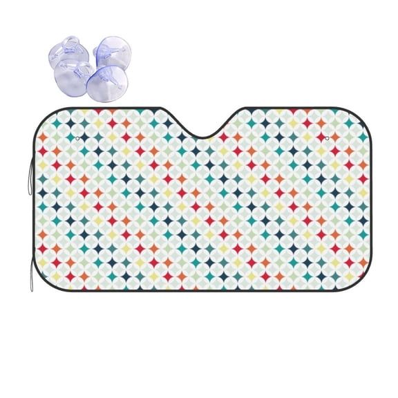 Kdxio Colorful Geometric Print Front Windshield Sun Shade,Folding Auto Sunshade for Car Truck SUV-Small