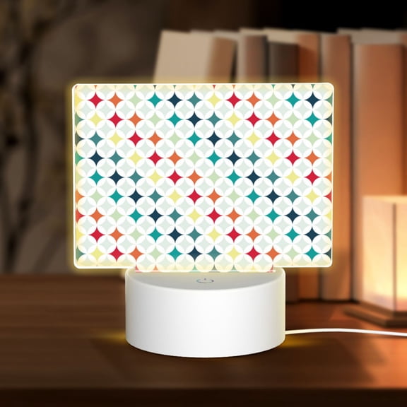 Kdxio Colorful Geometric Rectangular Acrylic Night Light Acrylic Sleep Night Light Friend Gifts for Birthday Gifts for Women Teens Boys Girls