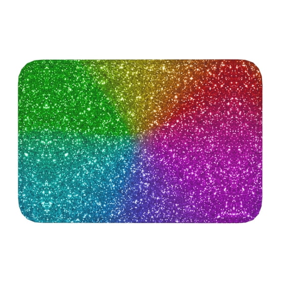 Kdxio Colorful Glitter,16" x 24", Non-Slip Front Door Mats,Outdoor Welcome Mat Washable