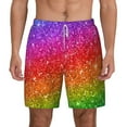 thumbnail image 1 of Kdxio Colorful Glitter Print Men'S Swim Trunks With Compression Liner 7 Inch Inseam Quick Dry Swim Shorts, 1 of 7