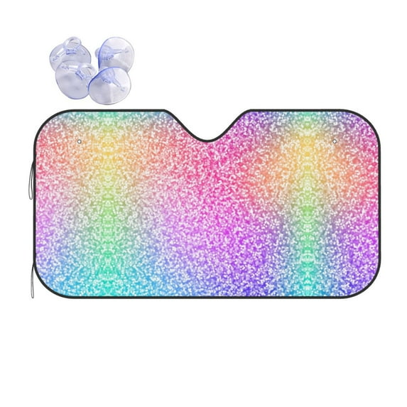 Kdxio Colorful Glitters Print Front Windshield Sun Shade,Folding Auto Sunshade for Car Truck SUV-Medium