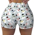thumbnail image 1 of Kdxio Colorful Hat Snowman Print Workout Shorts for Women Seamless Soft Smooth Gym Yoga Scrunch Active Shorts, 1 of 5