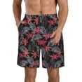 thumbnail image 1 of Kdxio Colorful Hawaii Palms Pattern Mens Casual Shorts - Drawstring Summer Beach Sports Shorts for Men, 1 of 9