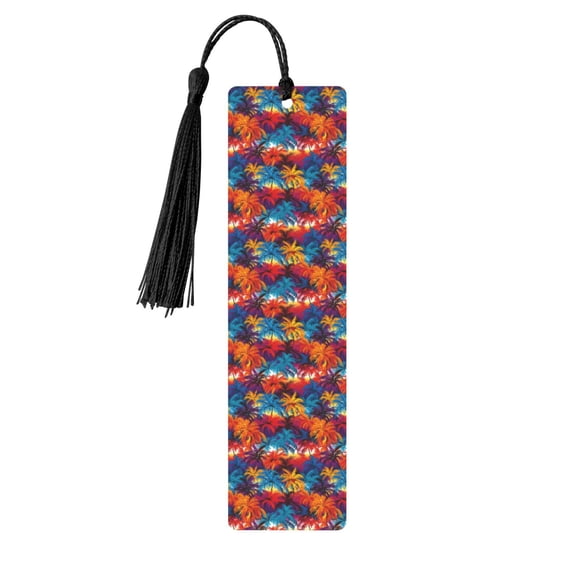 Kdxio Colorful Hawaii Palms Print Metal Tassel Bookmarks,Perfect Gift for Art Lovers and Bookworms Metal Bookmarks for Women