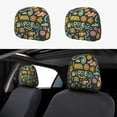 thumbnail image 1 of Kdxio Colorful Hippie Pattern Print 2 Piece Car Head Rest Covers Set Auto Front/Rear Seats Headrest Cover Universal Fit Most Cars,Sedan, SUV, 1 of 9