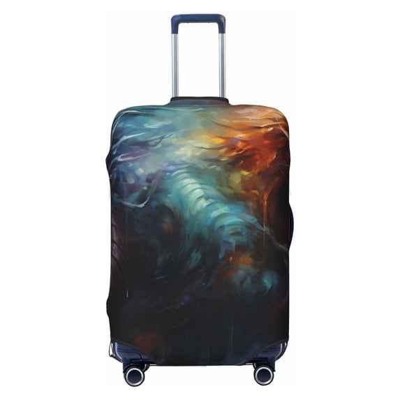 Kdxio Colorful Ink Style Dragon Pattern Luggage Cover for Travel,Elastic and Durable,Fits 18-32 Inch,Anti-Scratch Suitcase Protector-No luggage included