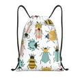 thumbnail image 1 of Kdxio Colorful Insects Print Drawstring Backpack Bag,Waterproof Draw String Back Sack, Gym Drawstring Bags Swim Bag For Unisex, 1 of 9