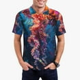 thumbnail image 1 of Kdxio Colorful Jellyfish Abstract Print Men's Short Sleeve Polo Shirt,Midweight Men's Shirt-3X-Large, 1 of 5