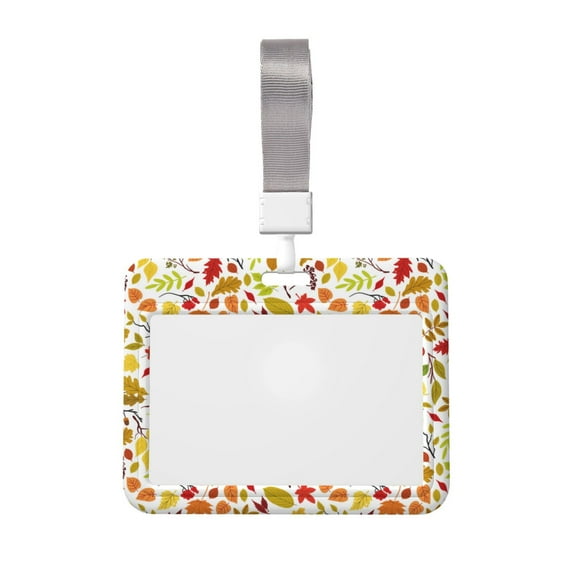 Kdxio Colorful Leaves Card Badge Holder Work Badge Sleeve for Office, School, Factory, ID Credit Cards, Driver Licenses and Passes
