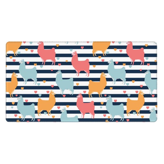 Kdxio Colorful Llama Print Large Gaming Mouse Pad,Non-Slip Base,Water Resist Keyboard Pad for Gamer,Office & Home,29.5 x 15.8 in