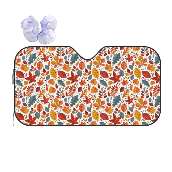 Kdxio Colorful Maple Leaves Print Front Windshield Sun Shade,Folding Auto Sunshade for Car Truck SUV-Small