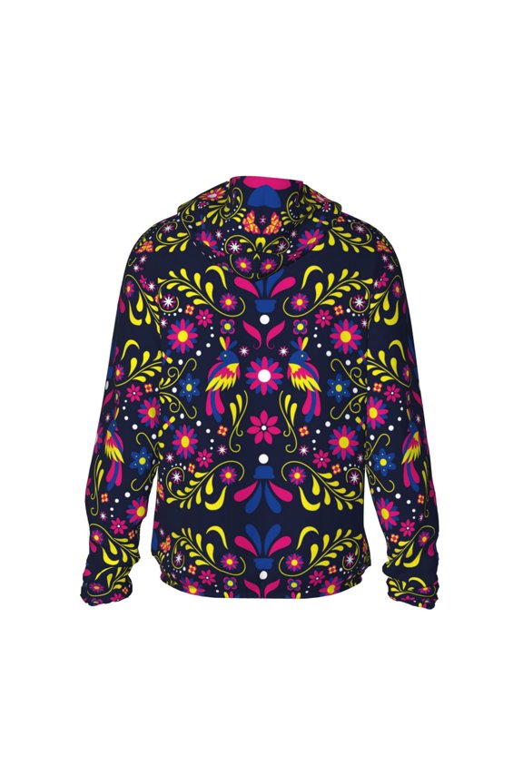 Colorful Mexican Print Women Men Sun Protection UPF 50+ Jackets Zip Up Long Sleeve Hoodie Hiking Lightweight with Pockets