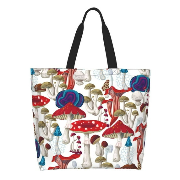 Kdxio Colorful Mushrooms (2) Casual Tote Bags Women Big Capacity Shoulder Bag for Women Travel Shoulder Bags Handbags