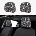 thumbnail image 1 of Kdxio Colorful Mushrooms Pattern Print 2 Piece Car Head Rest Covers Set Auto Front/Rear Seats Headrest Cover Universal Fit Most Cars,Sedan, SUV, 1 of 9