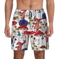 thumbnail image 1 of Kdxio Colorful Mushrooms Print Men'S Swim Trunks With Compression Liner 7 Inch Inseam Quick Dry Swim Shorts, 1 of 7
