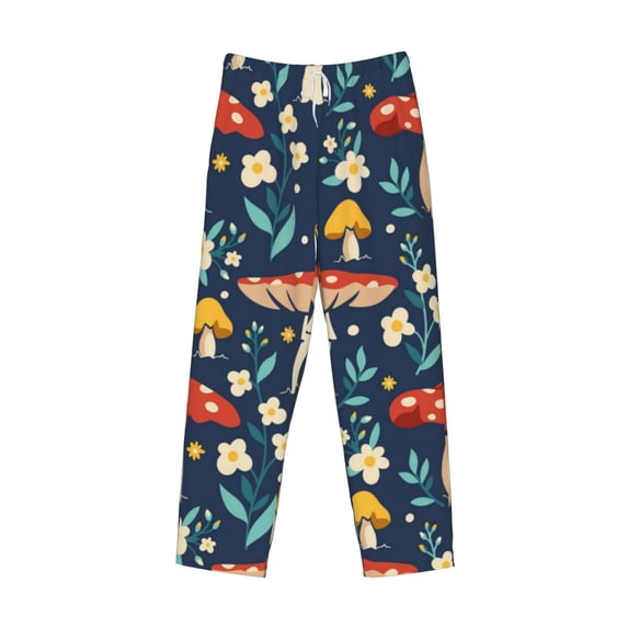 Kdxio Colorful Mushrooms Print Men's Sleep Pajama Pant Lounge Pants with Pockets