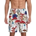 thumbnail image 1 of Kdxio Colorful Mushrooms Print Mens Sleep Shorts Bottoms Soft Comfy Pajama Wear Pants with Drawstring Pockets, 1 of 7