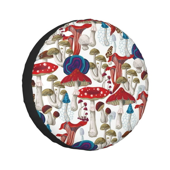 Kdxio Colorful Mushrooms for Tire Cover Wheel Protectors Tyre Covers Weatherproof Wheel Covers Universal Fit for Trailer Rv SUV Truck Camper Travel Trailers 16 inch