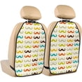 thumbnail image 1 of Kdxio Colorful Mustache Print 2 Pack Car Kick Mat Seat Cover Back Protector Mat with Pockets for Organizer Backseat Protector and Storage Anti Kick Pad for Vehicles, 1 of 1