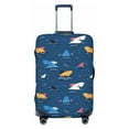 thumbnail image 1 of Kdxio Colorful Ocean Shark Pattern Luggage Cover for Travel,Elastic and Durable,Fits 18-32 Inch,Anti-Scratch Suitcase Protector-No luggage included, 1 of 5
