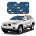 thumbnail image 1 of Kdxio Colorful Ocean Shark Print Windshield Sun Shade, Foldable Sun Blocker for Car,Truck,SUV Automotive Interior Sun Protection,Reflective Shade for Front Windshield(Medium), 1 of 6