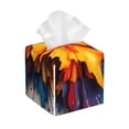 thumbnail image 1 of Kdxio Colorful Paint Print Print Tissue Box Cover,Square Decorative PU Leather Facial Paper Case Organizer Holder Dispenser for Bathroom,Night Stands,Desk,Car 5.2''X5.2''X5.2'', 1 of 6