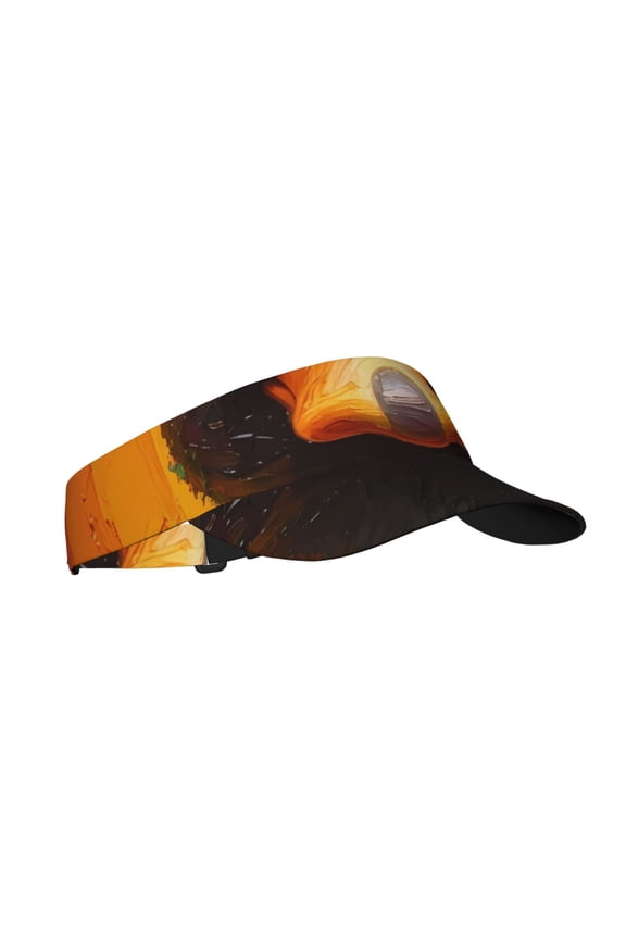 Colorful Painted Duck Print Sun Visor Hat Golf Visor Adjustable Velcro Outdoor Sports Cap for Men Women