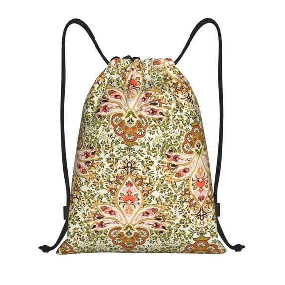 Kdxio Colorful Paisley Print Drawstring Backpack Bag,Waterproof Draw String Back Sack, Gym Drawstring Bags Swim Bag For Unisex