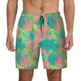 thumbnail image 1 of Kdxio Colorful Palm Leaves Print Men'S Swim Trunks With Compression Liner 7 Inch Inseam Quick Dry Swim Shorts, 1 of 7