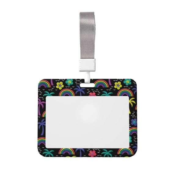 Kdxio Colorful Palms Card Badge Holder Work Badge Sleeve for Office, School, Factory, ID Credit Cards, Driver Licenses and Passes