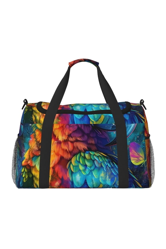 Colorful Parrot Jungle Dream Travel Duffel Bag Gym Bag Weekender Travel Bag Gym Bag for Women &Men Airplane Travel Essentials for Flying