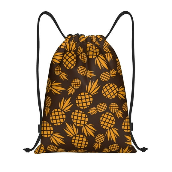 Kdxio Colorful Pineapple Print Drawstring Backpack Bag,Waterproof Draw String Back Sack, Gym Drawstring Bags Swim Bag For Unisex