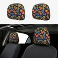 Kdxio Colorful Pineapples1 Pattern Print 2 Piece Car Head Rest Covers