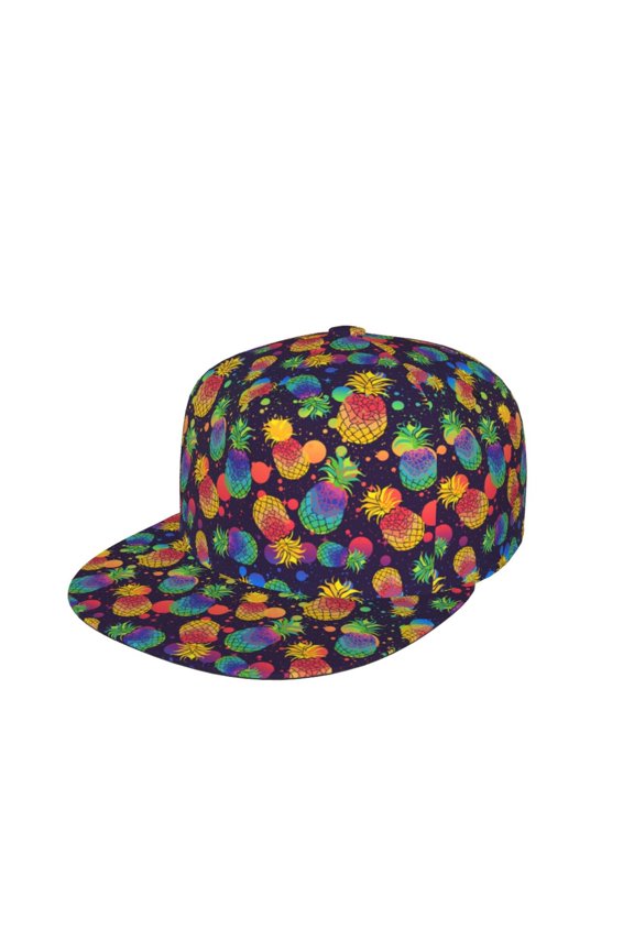 Colorful Pineapples1 Print Snapback Hat for Men Women,Adjustable Baseball Cap