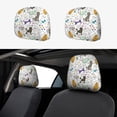 thumbnail image 1 of Kdxio Colorful Poodle Dog Pattern Print 2 Piece Car Head Rest Covers Set Auto Front/Rear Seats Headrest Cover Universal Fit Most Cars,Sedan, SUV, 1 of 9