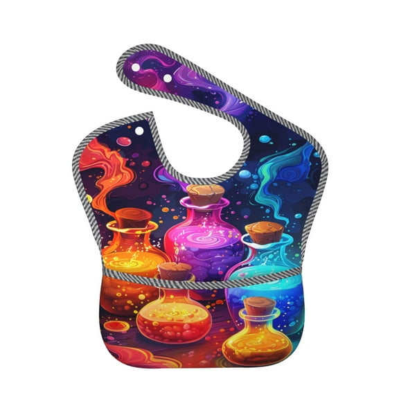 Kdxio Colorful Potion Bottles Magic Bibs For Babies, Baby Bibs for Eating, Toddler Bibs, Waterproof Bibs, Feeding Bibs, for Toddlers, Boys, Girls