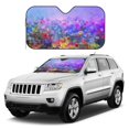 thumbnail image 1 of Kdxio Colorful Purple Cosmos Flower Print Windshield Sun Shade, Foldable Sun Blocker for Car,Truck,SUV Automotive Interior Sun Protection,Reflective Shade for Front Windshield(Small), 1 of 7