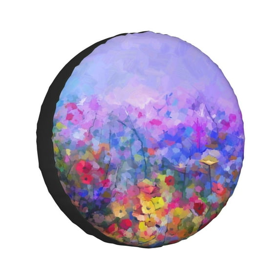 Kdxio Colorful Purple Cosmos Flower for Tire Cover Wheel Protectors Tyre Covers Weatherproof Wheel Covers Universal Fit for Trailer Rv SUV Truck Camper Travel Trailers 16 inch