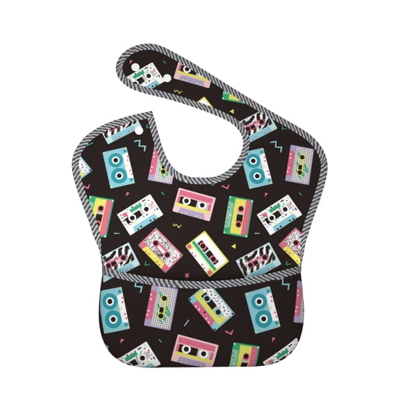 Kdxio Colorful Retro Tape Bibs For Babies, Baby Bibs for Eating, Toddler Bibs, Waterproof Bibs, Feeding Bibs, for Toddlers, Boys, Girls